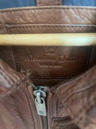 Chaqueta de piel marrón hombre