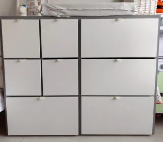 Cómoda 8 cajones IKEA Visthus gris/blanco