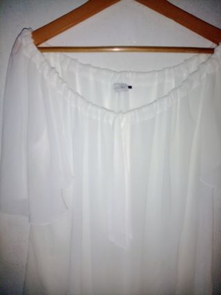 Camisa blanca escotada talla xl