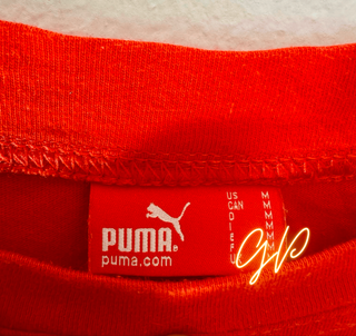 T-shirt Puma rossa con dettagli bianchi – Taglia M