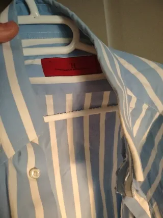 Camisa Carolina Herrera Rayas Azul y Blanca