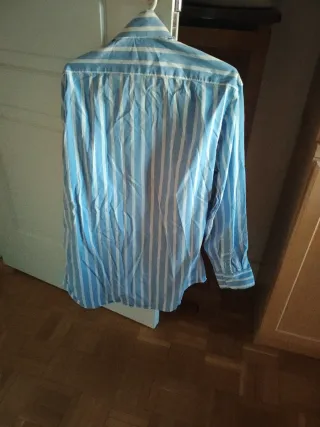 Camisa Carolina Herrera Rayas Azul y Blanca