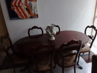 Juego Comedor Madera 6 Sillas Extensible