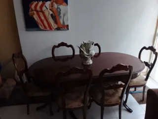 Juego Comedor Madera 6 Sillas Extensible