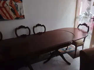 Juego Comedor Madera 6 Sillas Extensible