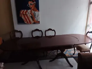 Juego Comedor Madera 6 Sillas Extensible