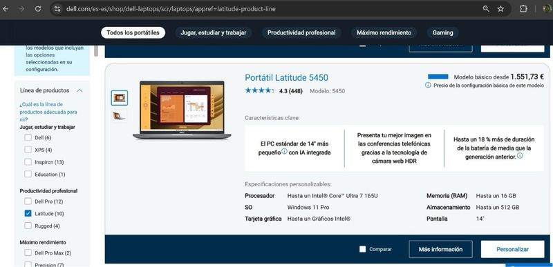 NUEVO SIN ESTRENAR Dell Latitude 5450 i7 16GB RAM afbeelding 3