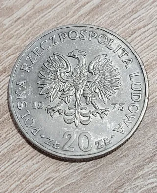 Moneda Polonia 20 Zlotych 1975 Águila