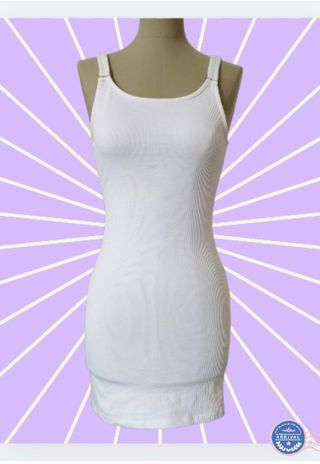 Vestido Y2K ajustado blanco