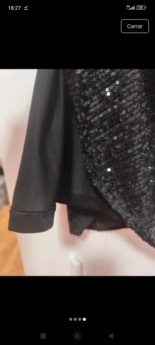 Blusa lentejuelas negra Talla M