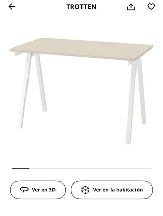 Escritorio Trotten IKEA Blanco y Gris
