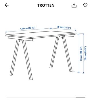 Escritorio Trotten IKEA Blanco y Gris