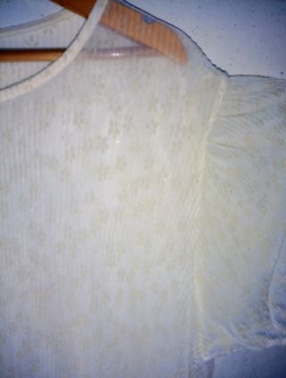 Blusa blanca transparente encaje talla XL