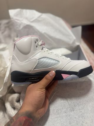 Air Jordan 5 Mujer Rosa Blanco