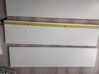 3 Baldas de madera color blancas