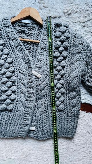 Chaqueta de punto Zara gris talla única