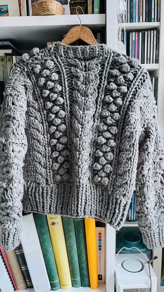 Chaqueta de punto Zara gris talla única