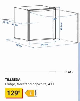 Nevera mini Ikea TILLREDA 43L