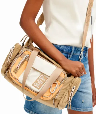 Bolso Desigual Modularis Ripstop Bohol Beige Naran