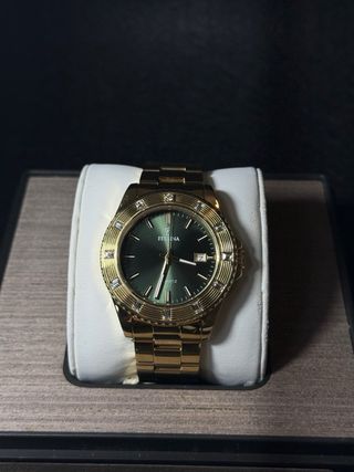 Reloj Festina Dorado con Caja y Documentación