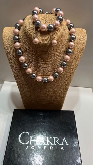 Conjunto Joyeria en plata con perlas naturales