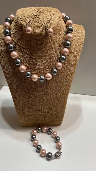 Conjunto Joyeria en plata con perlas naturales