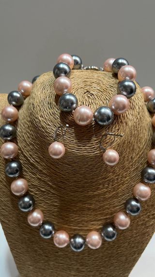 Conjunto Joyeria en plata con perlas naturales