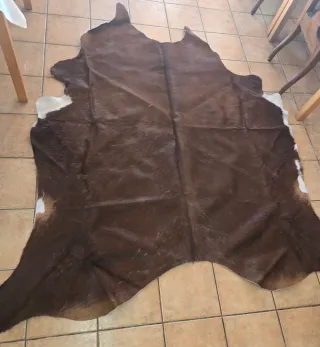 Alfombra Piel Vaca Marrón y Blanca