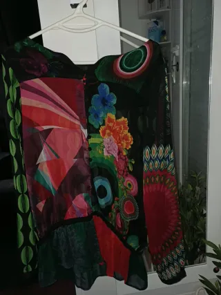 Camisa Desigual gasa transparente volantes