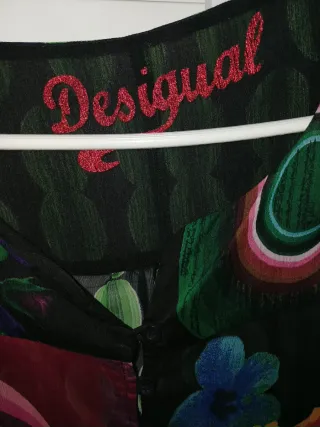 Camisa Desigual gasa transparente volantes