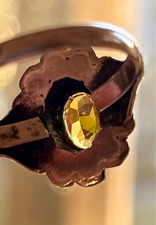 Anillo Alfonsino Plata Oro Citrino Marcasitas