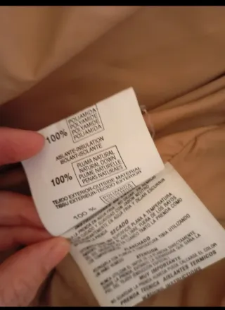 Cazadora de plumas natural