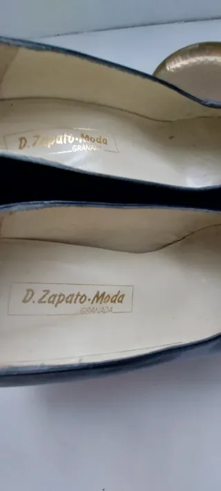 Zapatos de tacón negros piel talla 37