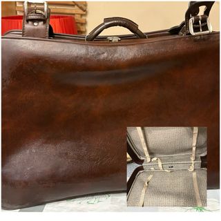 Maleta vintage cuero marron grande