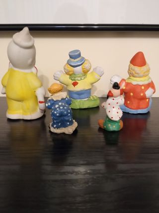 Lote de 5 figuras de payasos vintage