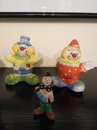 Lote de 5 figuras de payasos vintage