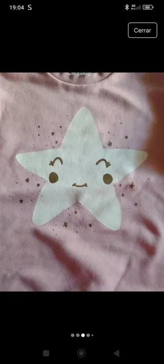 Sudadera niña rosa estrella