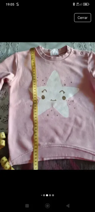 Sudadera niña rosa estrella