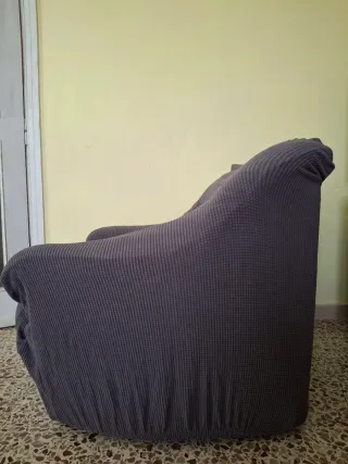 Copripoltrona elasticizzato in ciniglia grigio