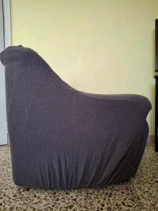 Copripoltrona elasticizzato in ciniglia grigio