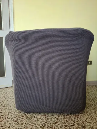 Copripoltrona elasticizzato in ciniglia grigio