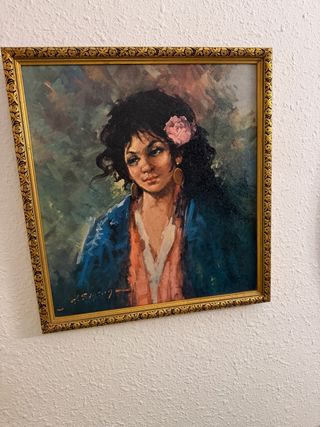Cuadro mujer gitana óleo