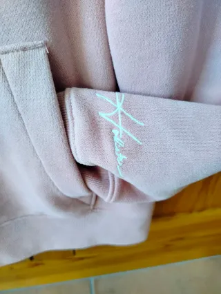 Sudadera Hollister Rosa con Capucha y Bolsillo