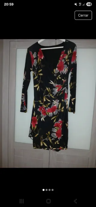 Vestido estampado floral manga larga