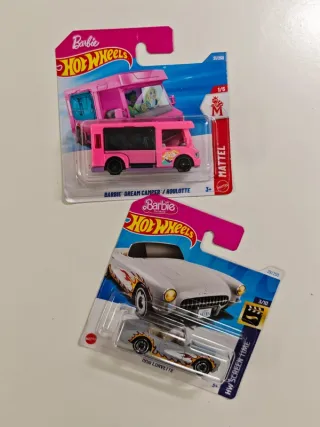Set 2 Hot Wheels Barbie Dream Camper 1956 Corvette