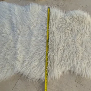 2 Tappeti in Pelo Sintetico Bianchi