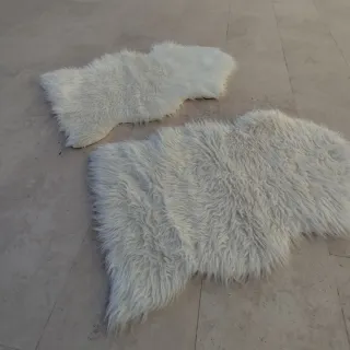 2 Tappeti in Pelo Sintetico Bianchi