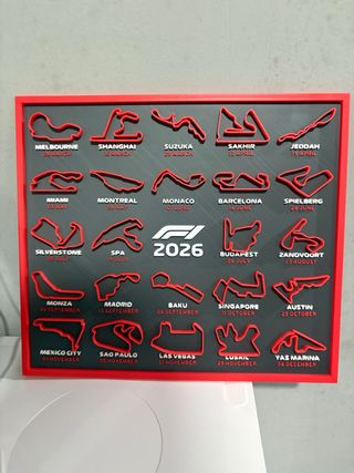 Cuadro Calendario F1 2026 – Circuitos Oficiales