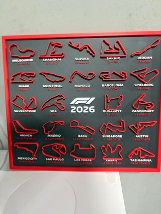 Cuadro Calendario F1 2026 – Circuitos Oficiales