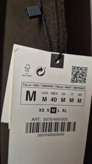 Abrigo Zara Verde Militar Nuevo